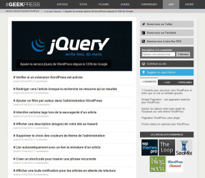 geekpress WordPress, les meilleurs sites Francophones geekpress 300x261