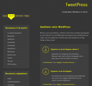 tweetPress WordPress, les meilleurs sites Francophones tweetPress 300x279