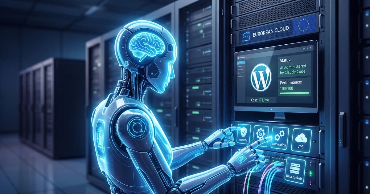 Un robot d'intelligence artificielle administre un serveur WordPress sur un VPS Hetzner en Europe