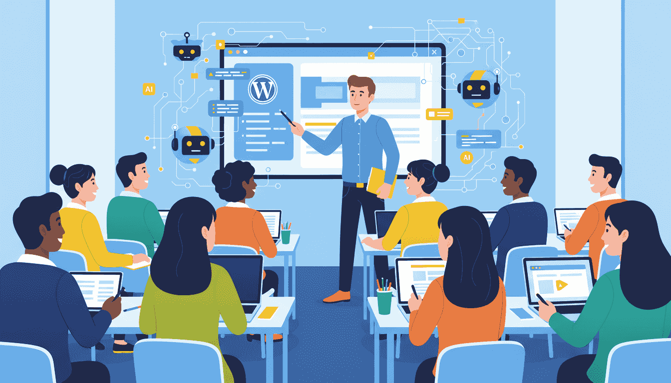 Utiliser l’IA pour former à WordPress : retour d’expérience terrain