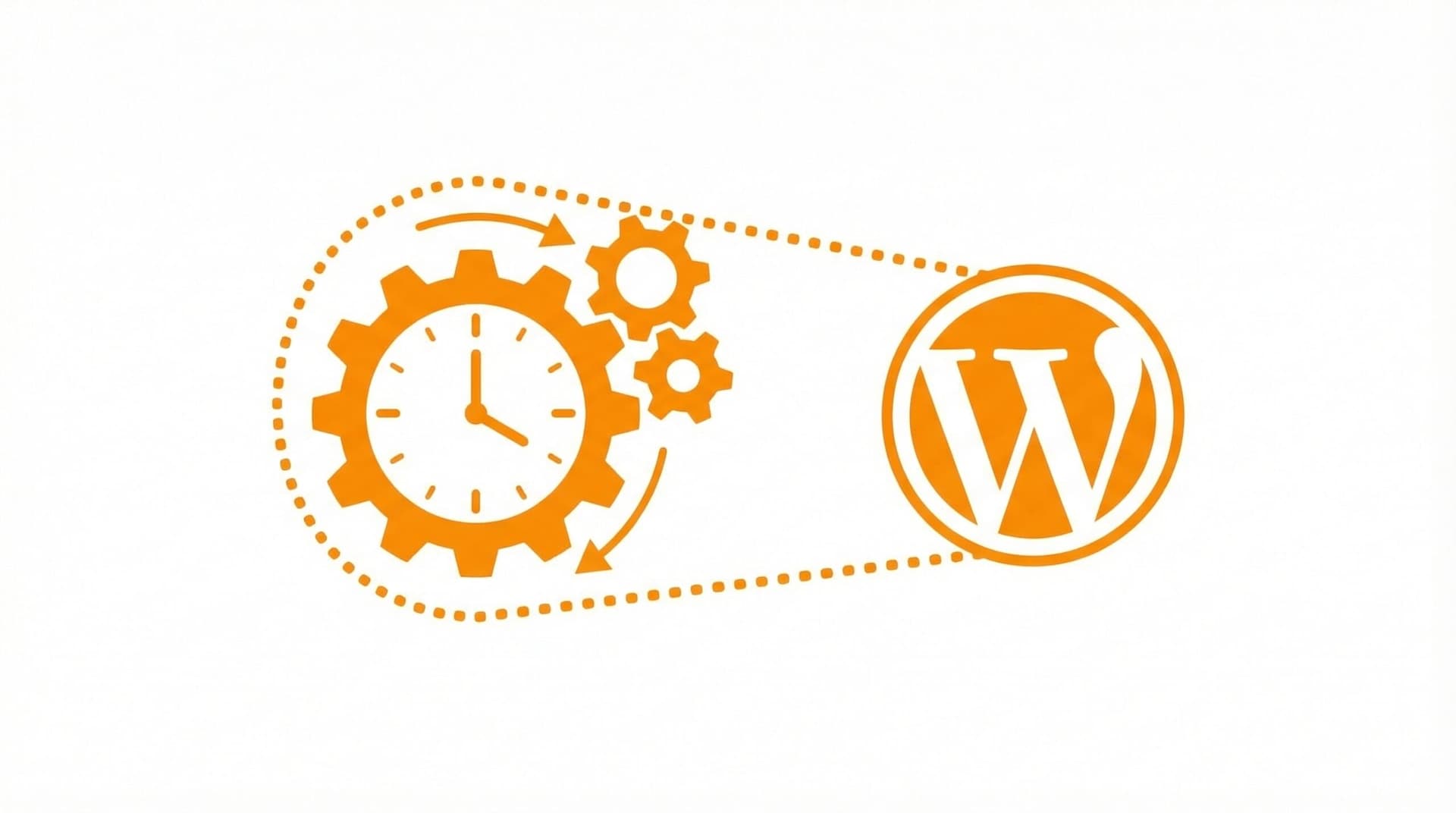 WP-Cron WordPress : mécanisme de tâches planifiées avec horloge et engrenages