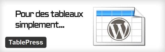 TablePress - Tableaux WordPress