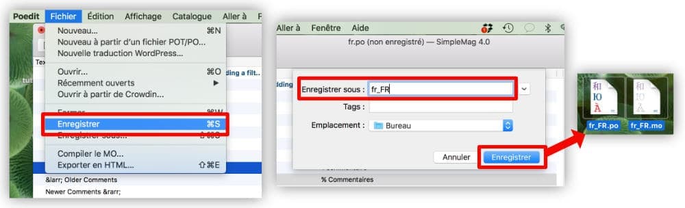 Générer les fichier po et mo