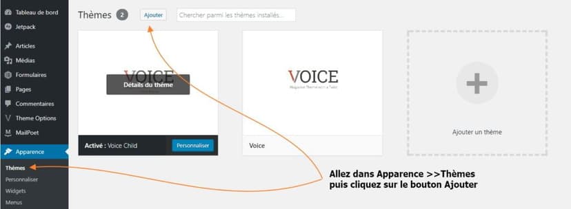 installer theme wordpress Voice