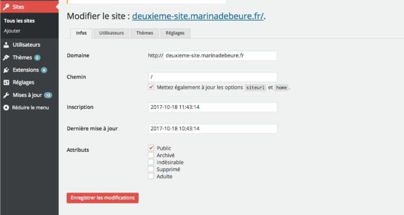 sites reseaux multisites wordpress