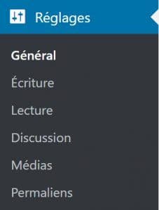 reglages wordpress