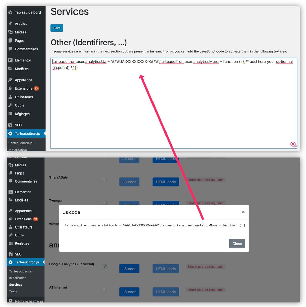 selectionner services