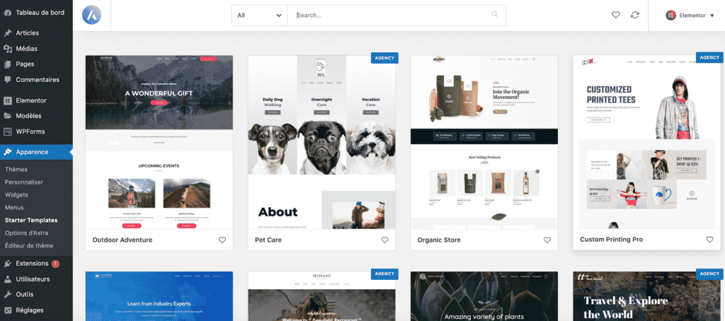 astra wpformation librairie de modele astra