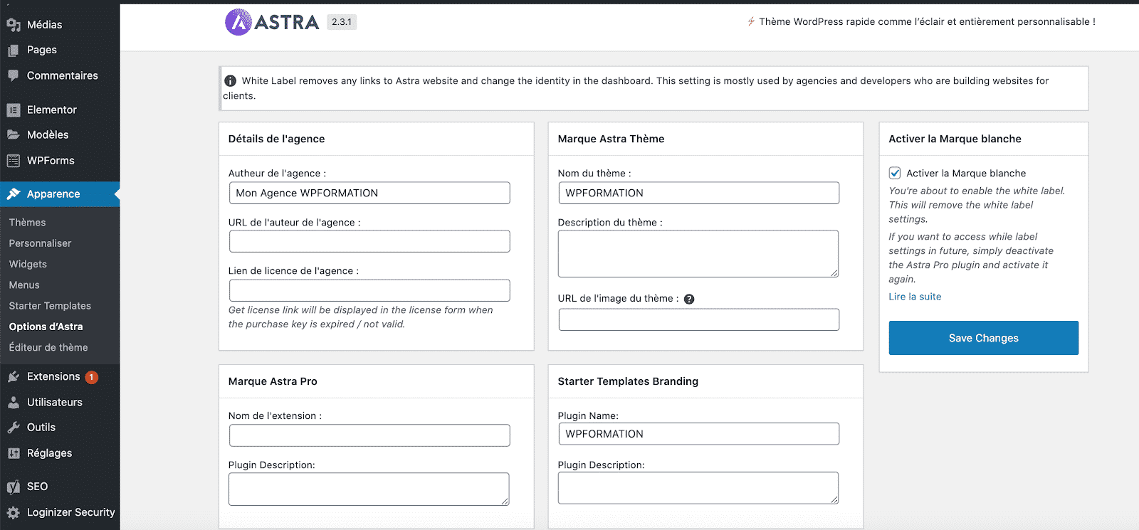 astra wpformation marque blanche