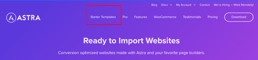 astra wpformation starter themes