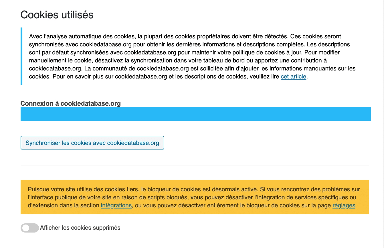 Cookies Utilisés Maj