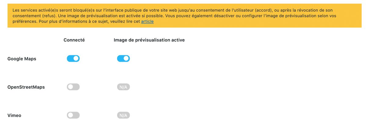 Intégrations Service