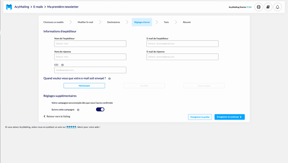 acymailing installation 10