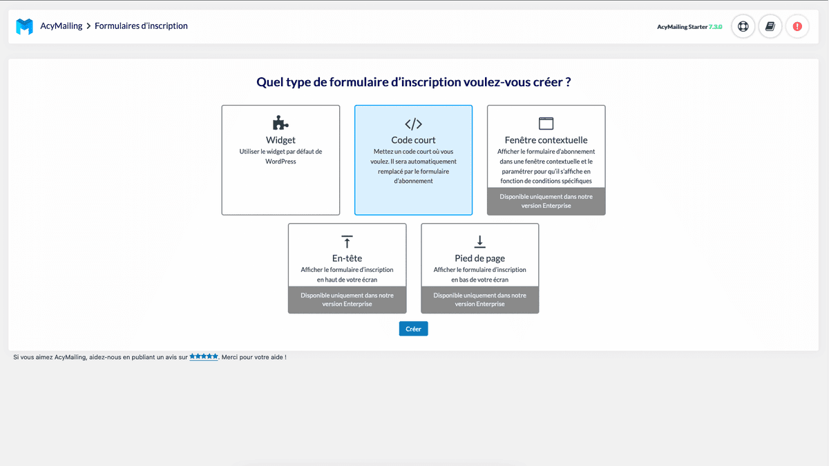 acymailing installation 6