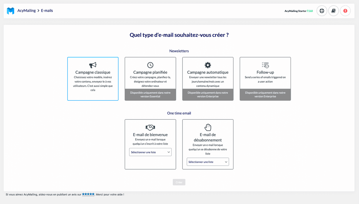 acymailing installation 8