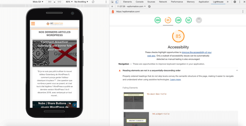 core web vitals accessibilité