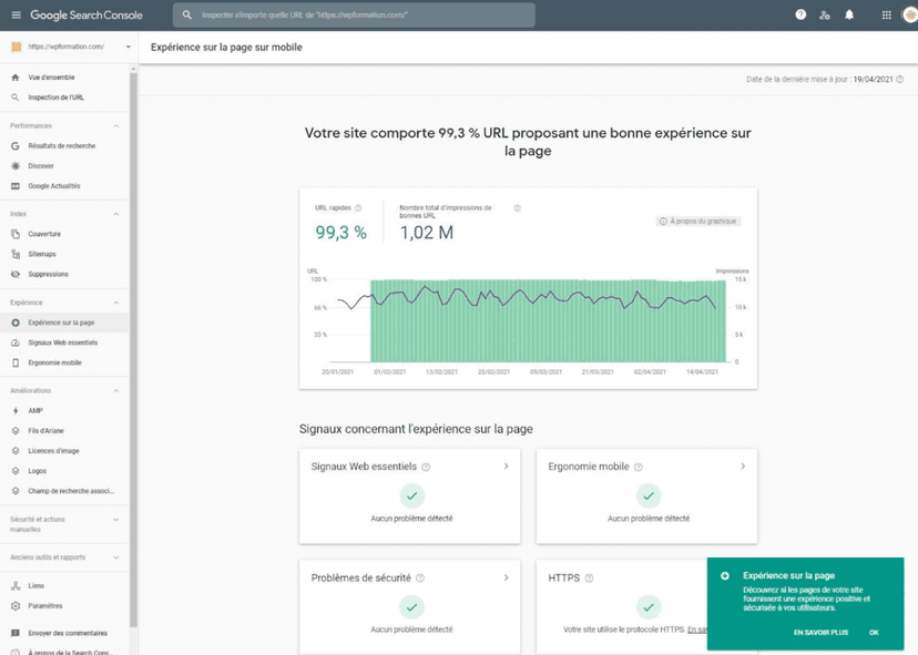 core web vitals search console