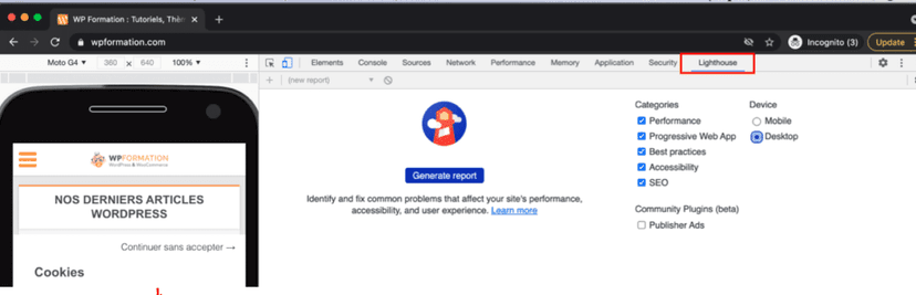 lighthouse core web vitals