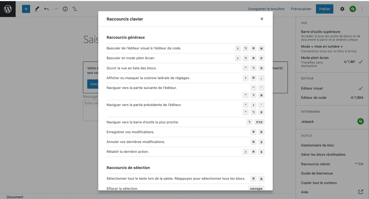8 raccourcis clavier