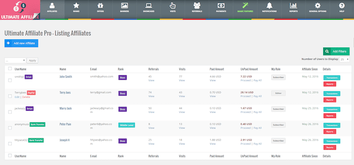 Ultimate Affiliate Pro - affiliation