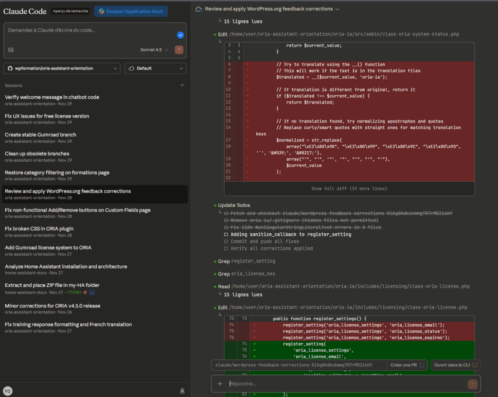 Code de programmation avec commentaires.