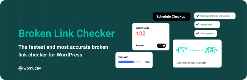Broken Link Checker plugin WordPress bannière officielle