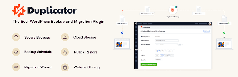 Duplicator - plugin de migration et backup WordPress par Syed Balkhi