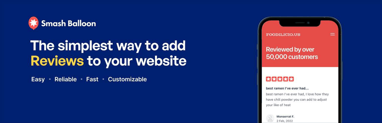 Reviews Feed par Smash Balloon - afficher vos avis Google, Yelp et TripAdvisor sur WordPress