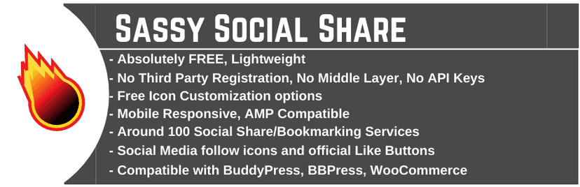 Sassy Social Share - plugin WordPress généraliste de partage social avec 5 boutons IA récemment ajoutés