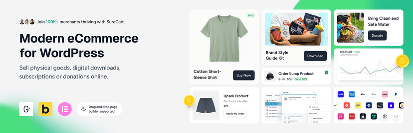 SureCart, extension e-commerce l&eacute;g&egrave;re pour WordPress avec paiements int&eacute;gr&eacute;s