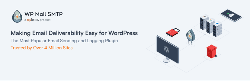 WP Mail SMTP plugin WordPress bannière officielle