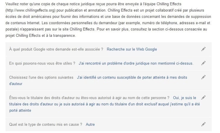 Signaler contenu illicite à google