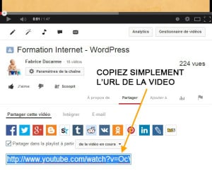 inserer video youtube wordpress