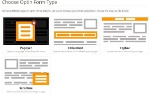 chois du formulaire d'abonnement mailmunch
