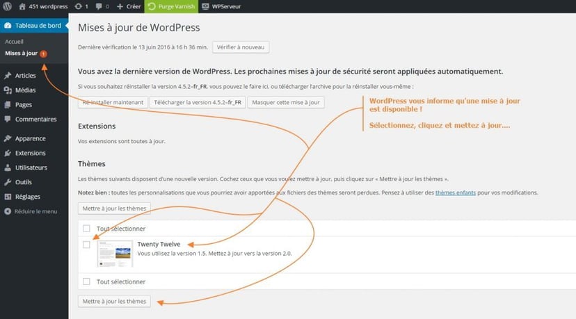 mettre à jour son thème