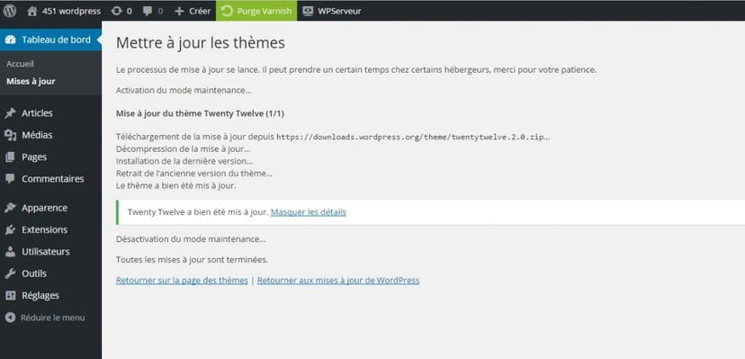 mettre à jour son thème
