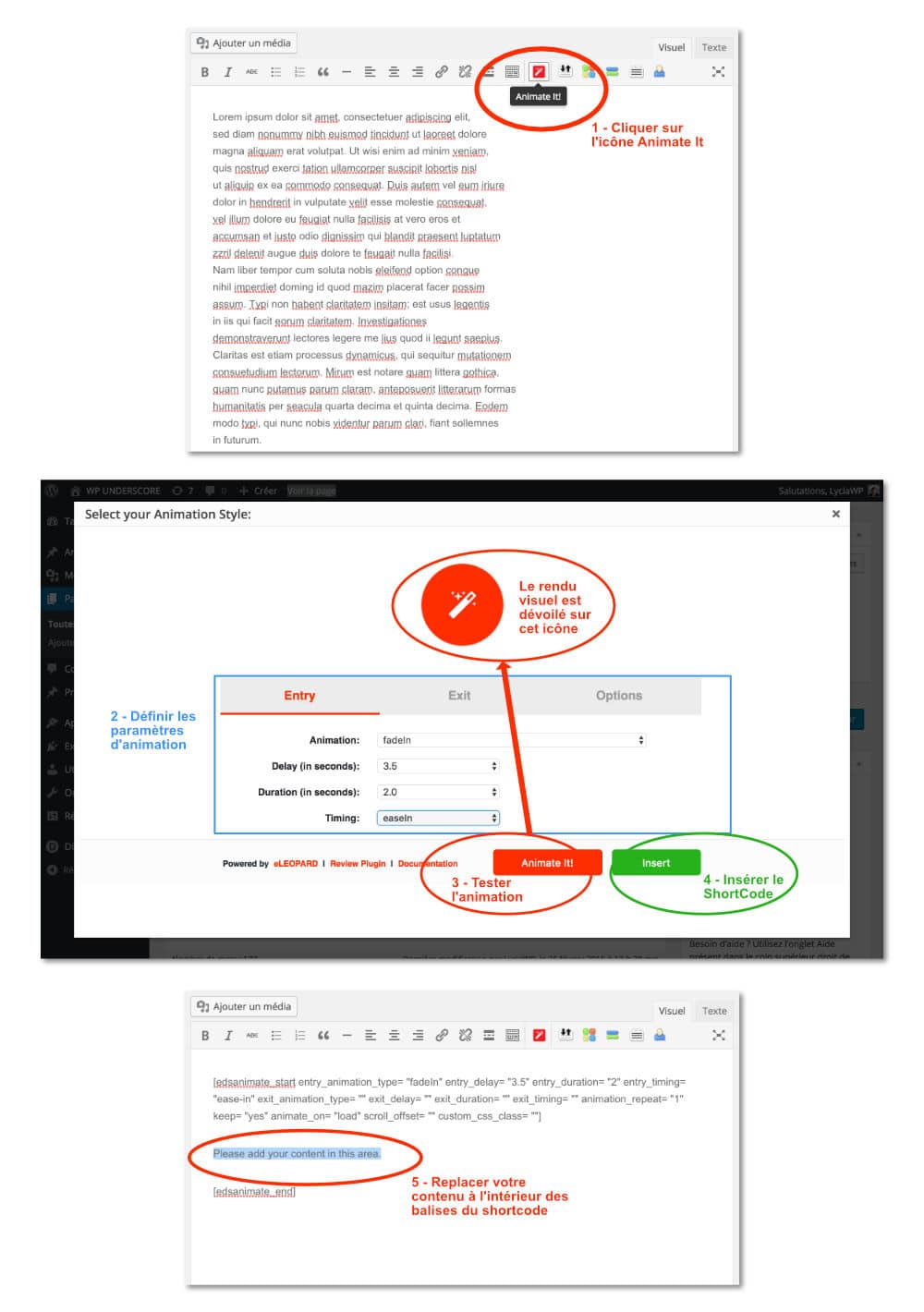 Integrer les animations css