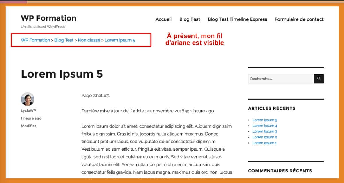 8 - Breadcrumbs NavXT - Côté Visiteur