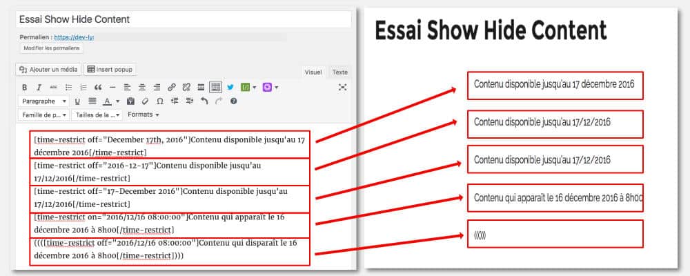Show/Hide Shortcode Test