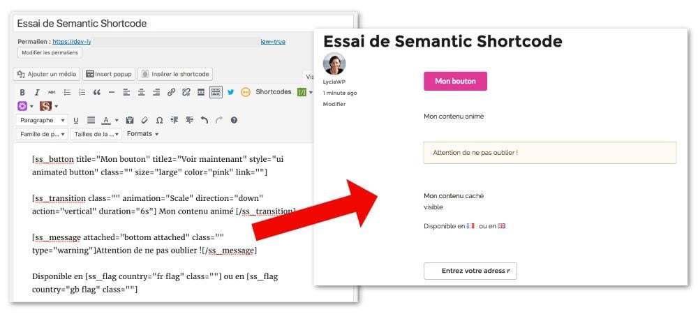 Semantic Shortcode Test