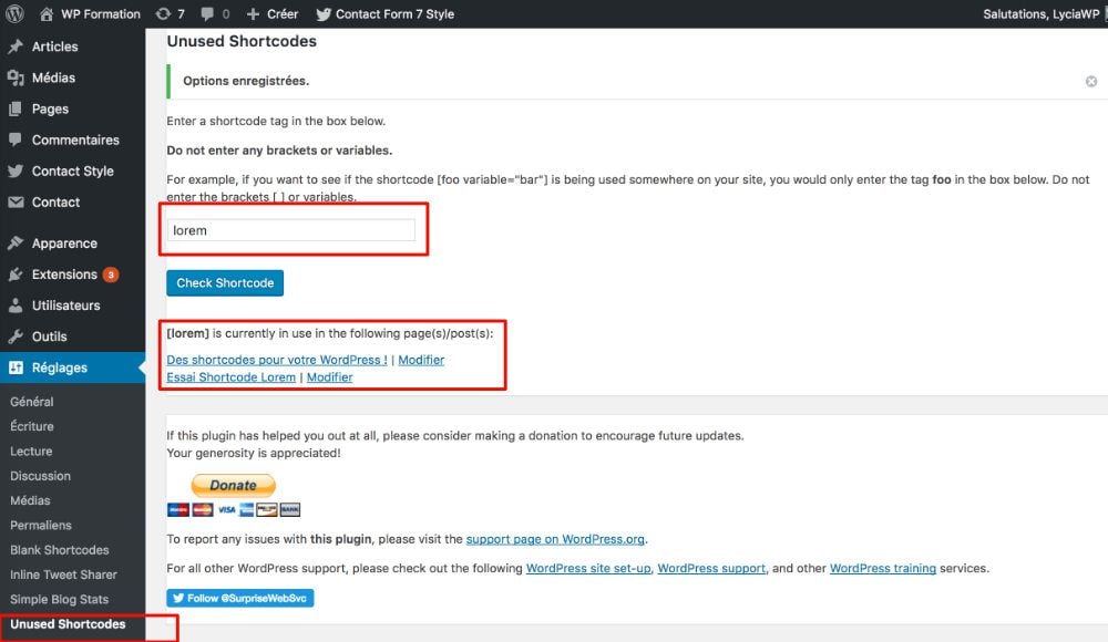 Unused Shortcode Test