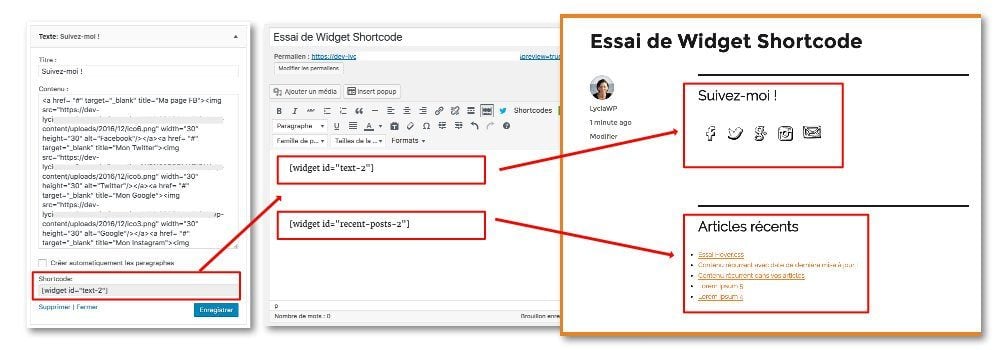 Widget Shortcode Test