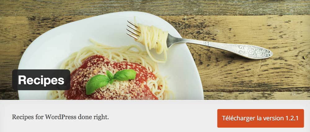Recipe plugin pour site web restaurant