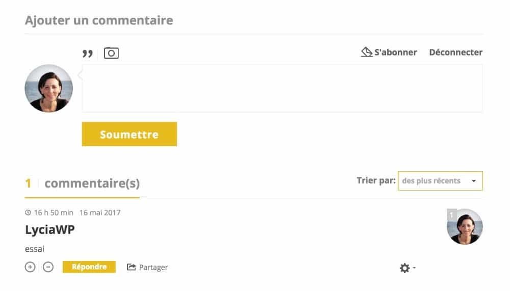 de:comment front-end