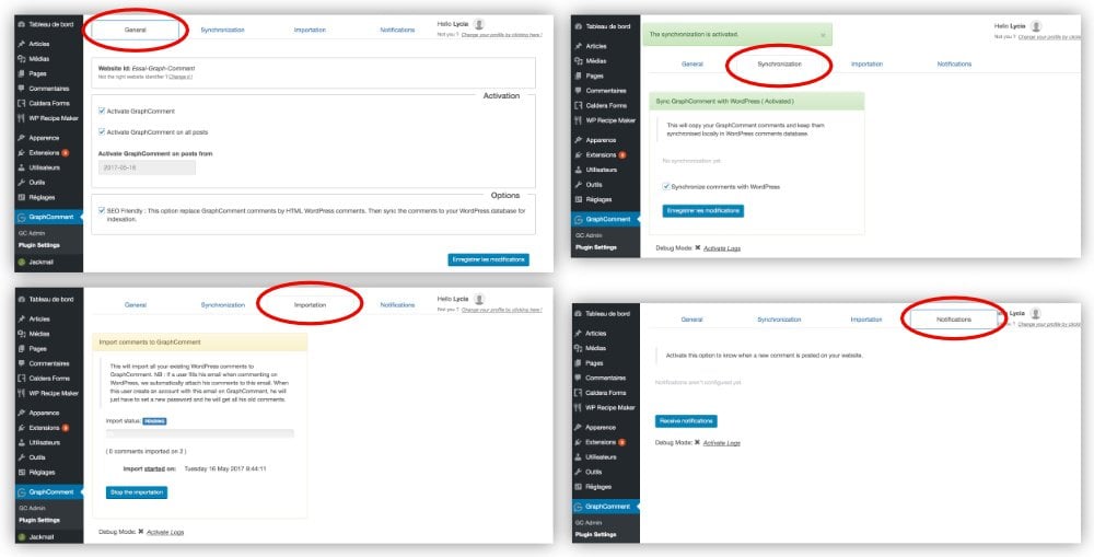 GraphComment settings
