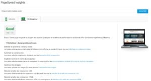 google pagespeed ordinateur