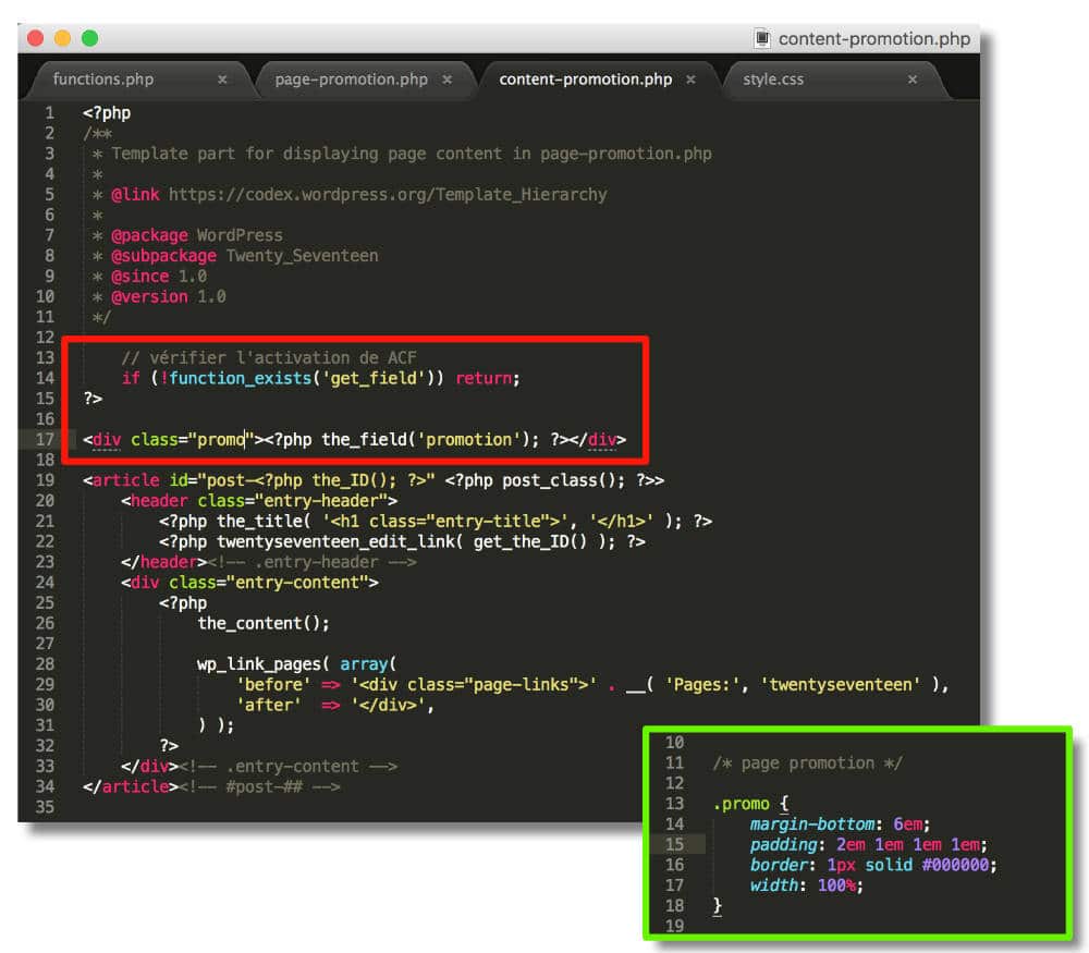 Intégrer le custom field