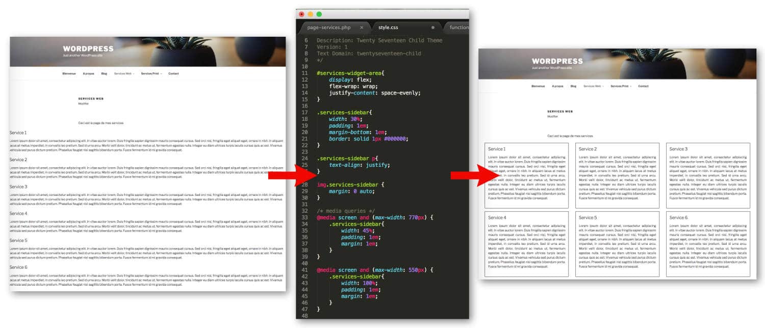 Ajout de CSS pour organiser la sidebar