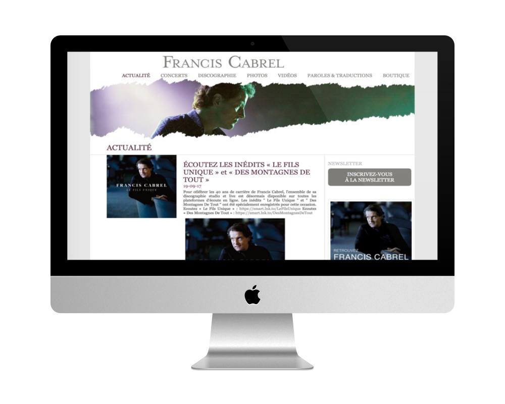 Le site de Francis Cabrel, fait avec WordPress