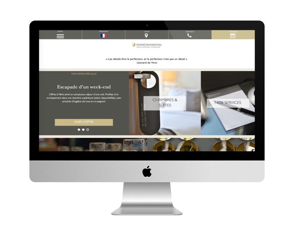 Le site de l'Intercontinental fait avec WordPress